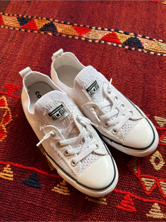 Converse Shoes - Converse White Low-Top Knit Sneakers